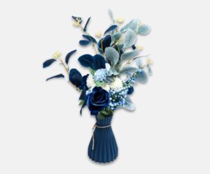 Blue Pleated Flower Vase