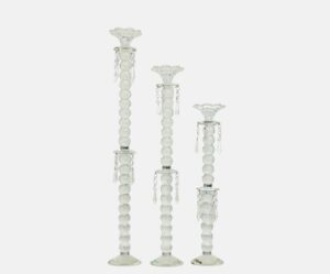 3-Set Globe Beaded Crystal Candle Holder