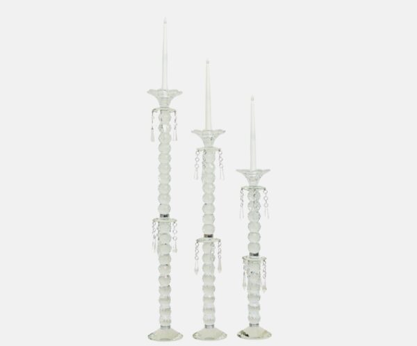 3-Set Globe Beaded Crystal Candle Holder