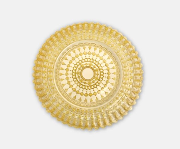 Celadon Embossed Gold Glass Charger Plate