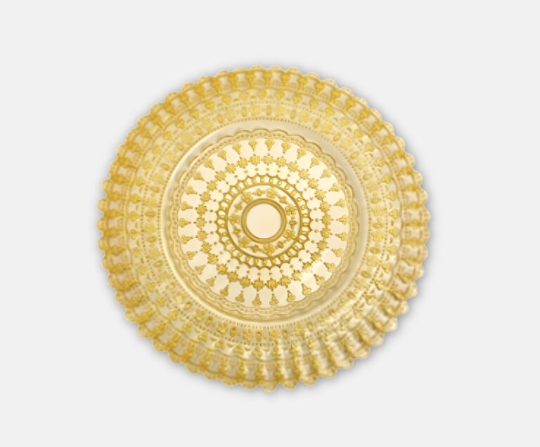 Celadon Embossed Gold Glass Charger Plate