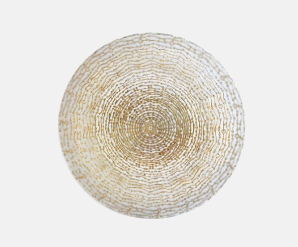 Gold Bead Circle Glass Charger Plate